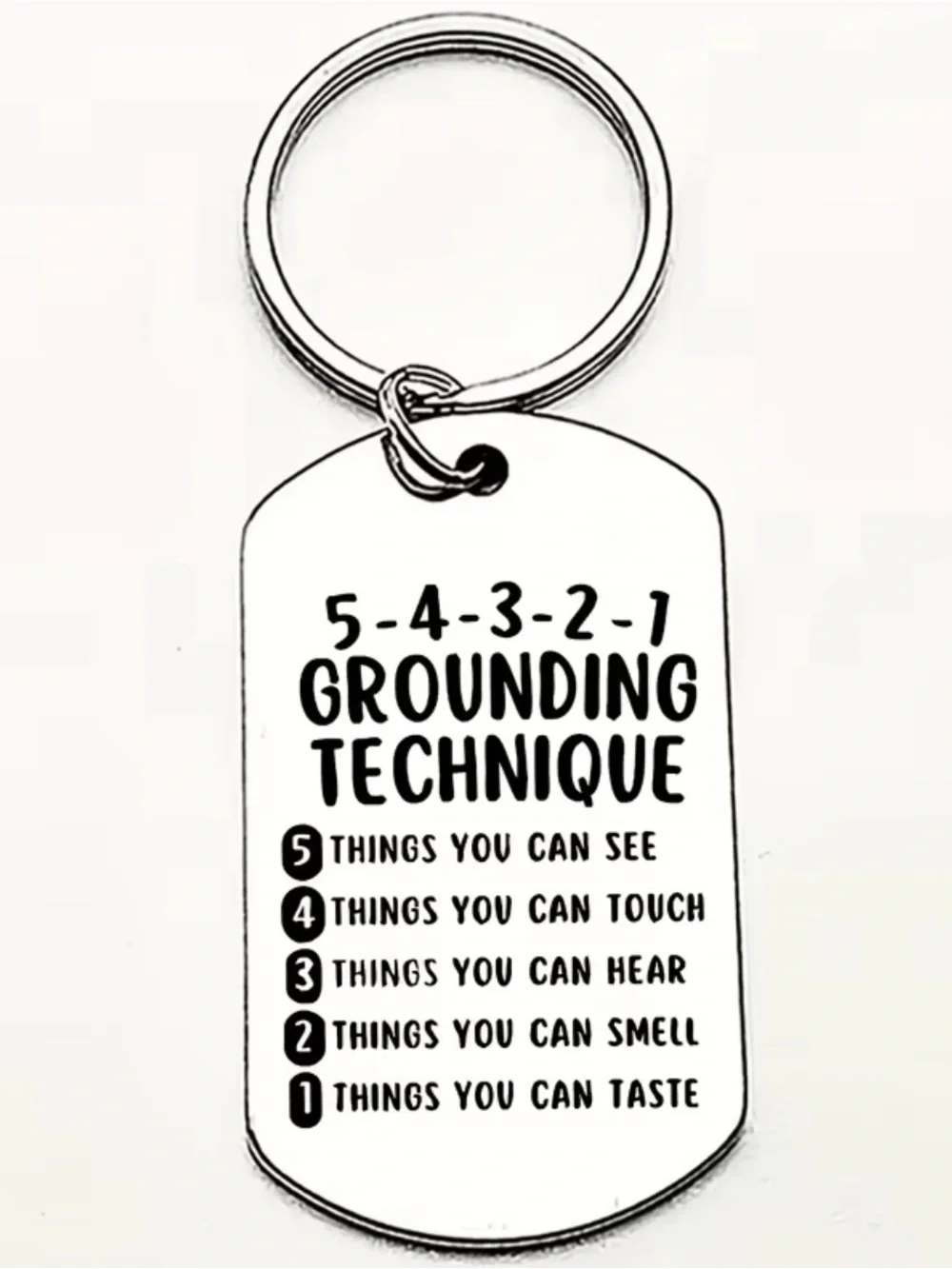 Stainless Steel Grounding Technique Anxiety Relief Pendant Keychain